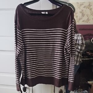 GAP Brown Knit Striped Sweater XL